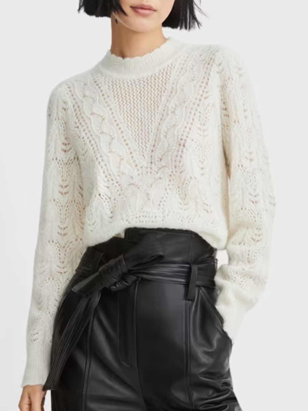 Veronica Beard Makani Alpaca Knit Sweater Cream